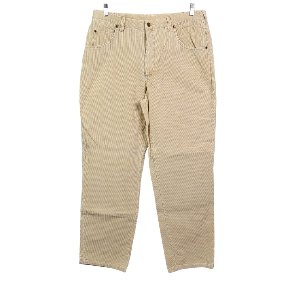 Lee Dungarees Loose Straight Leg Light Tan Corduroy Pants Men's 36x34